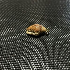 Vintage 80’s snail shell, conch, gold pendant charm